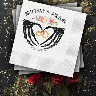 Serviette En Papier Mariage des mains de squelette gothique clair