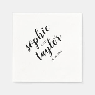 Serviette En Papier Mariage des noms de mariée et de chambre