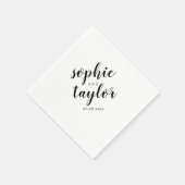 Serviette En Papier Mariage des noms de mariée et de chambre (Coin)