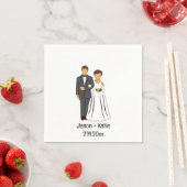 Serviette En Papier Mariage des noms de mariée et de chambre (En situation)