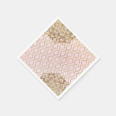 Serviette En Papier Mariage des nuits marocaines Rose & Or (Coin)