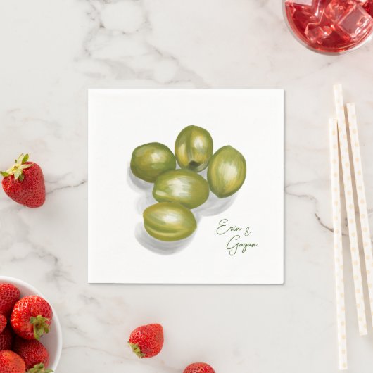 Serviette En Papier mariage des olives (En situation)