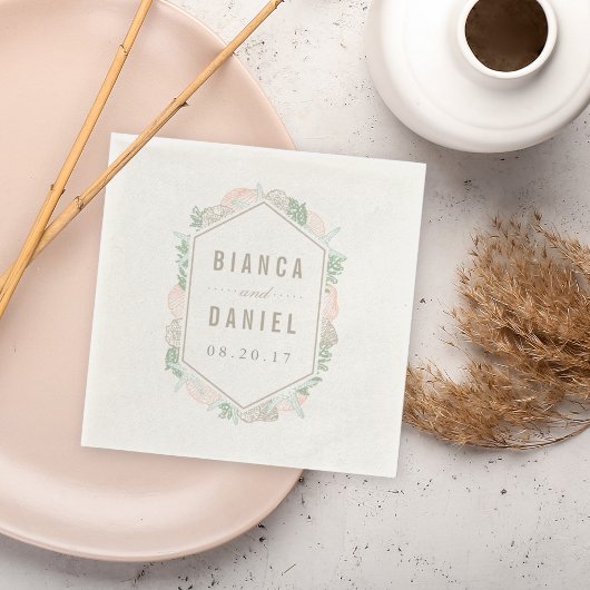 Serviette En Papier Mariage des Pastels du bord de mer
