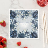 Serviette En Papier Mariage des pivoines de la marine (En situation)