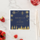 Serviette En Papier Mariage des sapins boisés de Noël (En situation)