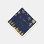 Serviette En Papier Mariage des sapins boisés de Noël (Coin)