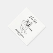 Serviette En Papier Mariage d'esquisse de chien simple pour animal de  (Coin)