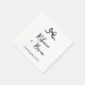 Serviette En Papier Mariage d'esquisse de ruban noir à main dessinée (Coin)