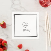 Serviette En Papier Mariage d'esquisse simple et intemporel (En situation)