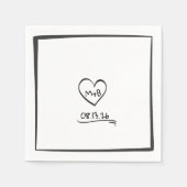 Serviette En Papier Mariage d'esquisse simple et intemporel (Devant)