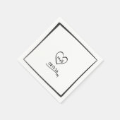 Serviette En Papier Mariage d'esquisse simple et intemporel (Coin)