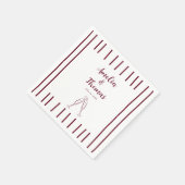 Serviette En Papier Mariage Dessin à la main de la Bourgogne (Coin)