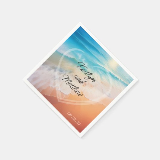 Serviette En Papier Mariage d'été chic (Coin)