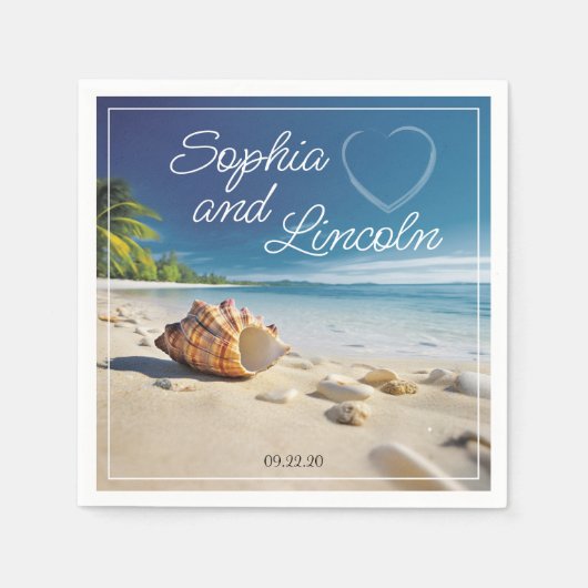 Serviette En Papier Mariage d'été élégant (Devant)