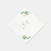 Serviette En Papier Mariage d'été Eucalyptus de verdure rustique. (Coin)