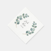 Serviette En Papier Mariage d'été Eucalyptus de verdure rustique. (Coin)