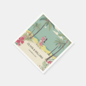 Serviette En Papier Mariage d'été Histoire d'amour tropical (Coin)