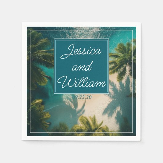 Serviette En Papier Mariage d'été magique (Devant)