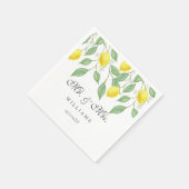 Serviette En Papier Mariage d'été moderne boho aquarelle citron (Coin)