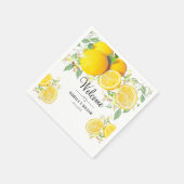 Serviette En Papier Mariage d'été moderne Lemon Boho (Coin)