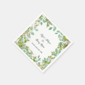 Serviette En Papier Mariage d'été romantique personnalisé Eucalyptus (Coin)