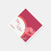 Serviette En Papier Mariage d'été rose vibre moderne (Coin)