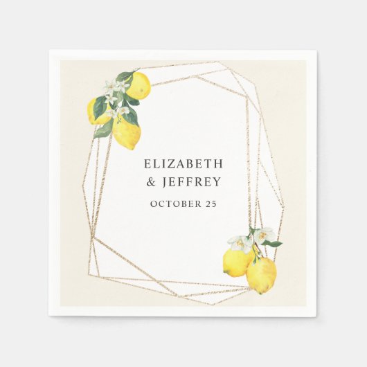 Serviette En Papier Mariage d'été Rustique Citrus Boho (Devant)