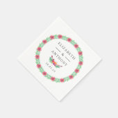 Serviette En Papier Mariage d'été tropical (Coin)