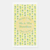 Serviette En Papier Mariage d'été tropical Ananas et Palm Feuille (Devant)