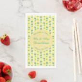 Serviette En Papier Mariage d'été tropical Ananas et Palm Feuille (En situation)