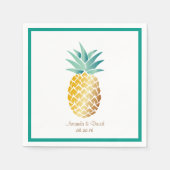 Serviette En Papier Mariage d'été tropical de l'ananas hawaïen (Devant)