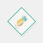 Serviette En Papier Mariage d'été tropical de l'ananas hawaïen (Coin)