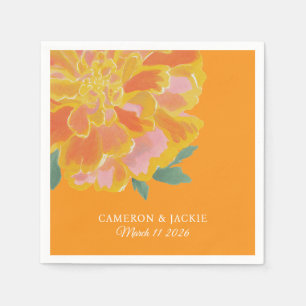 Serviette En Papier Mariage d'été vibrant de souci