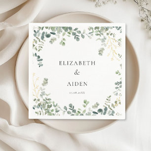 Serviette En Papier Mariage d'eucalyptus