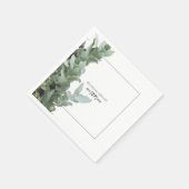 Serviette En Papier Mariage d'eucalyptus en argent (Coin)