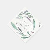 Serviette En Papier Mariage d'eucalyptus pourpre et vert (Coin)