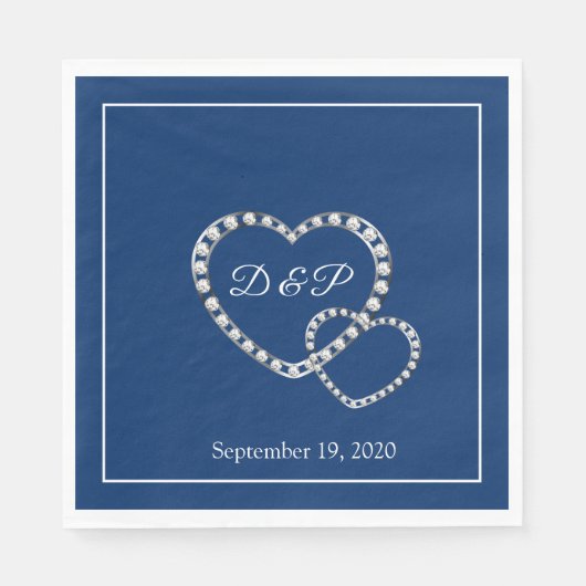 Serviette En Papier Mariage deux coeurs papier serviettes (Devant)