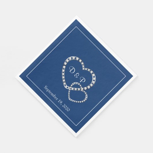 Serviette En Papier Mariage deux coeurs papier serviettes (Coin)
