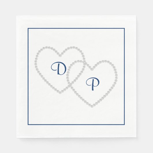 Serviette En Papier Mariage deux coeurs papier serviettes (Devant)