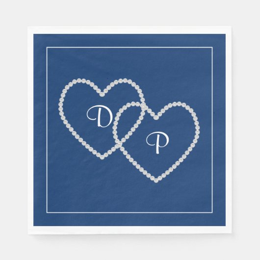 Serviette En Papier Mariage deux coeurs papier serviettes (Devant)