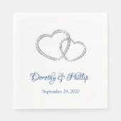 Serviette En Papier Mariage deux coeurs papier serviettes (Devant)