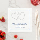 Serviette En Papier Mariage deux coeurs papier serviettes (En situation)