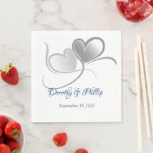 Serviette En Papier Mariage deux coeurs papier serviettes (En situation)