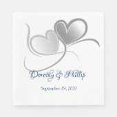 Serviette En Papier Mariage deux coeurs papier serviettes (Devant)