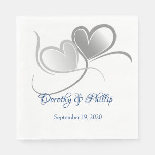 Serviette En Papier Mariage deux coeurs papier serviettes
