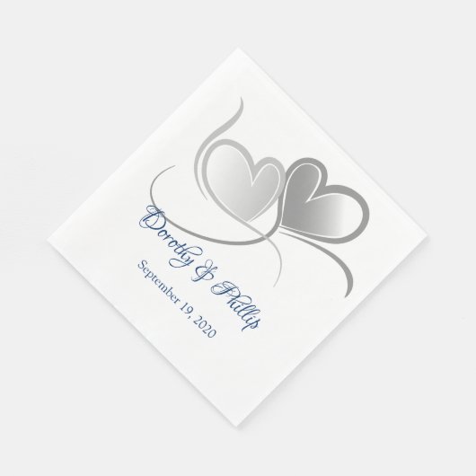 Serviette En Papier Mariage deux coeurs papier serviettes (Coin)