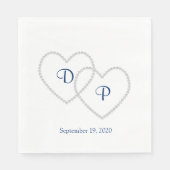 Serviette En Papier Mariage deux coeurs papier serviettes (Devant)
