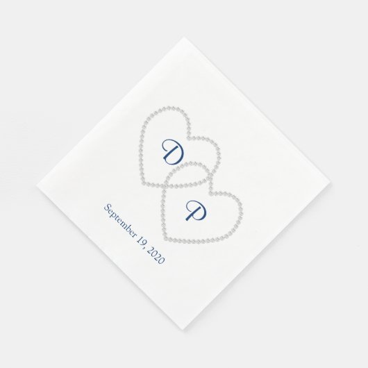 Serviette En Papier Mariage deux coeurs papier serviettes (Coin)