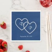 Serviette En Papier Mariage deux coeurs papier serviettes (En situation)