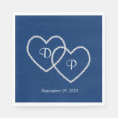 Serviette En Papier Mariage deux coeurs papier serviettes (Devant)